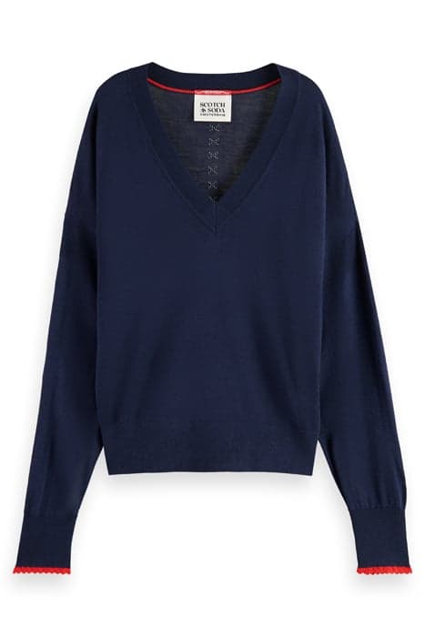 RELAXED V-NECK PULLOVER NIGHT by Scotch & Soda