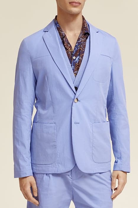 UNCONSTRUCTED COTTON-BLEND POPLIN BLAZER OCEAN MIST by Scotch & Soda