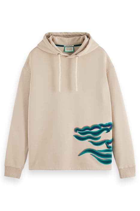 WAVE EMBROIDERY HOODIE PEBBLE by Scotch & Soda