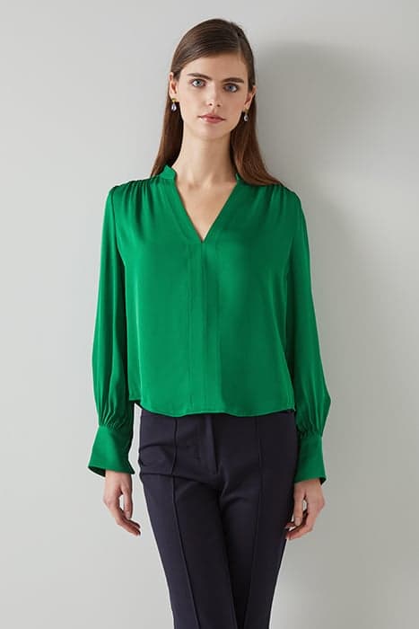 TW SELINA CREPE BLOUSE GREEN by LK Bennett