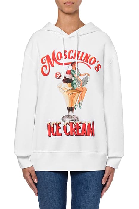 MOSCHINO'S ICE CREAM HOODIE WHITE by Moschino