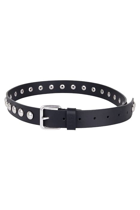 BLACK LEATHER BELT WITH XL STUDS by IKKS