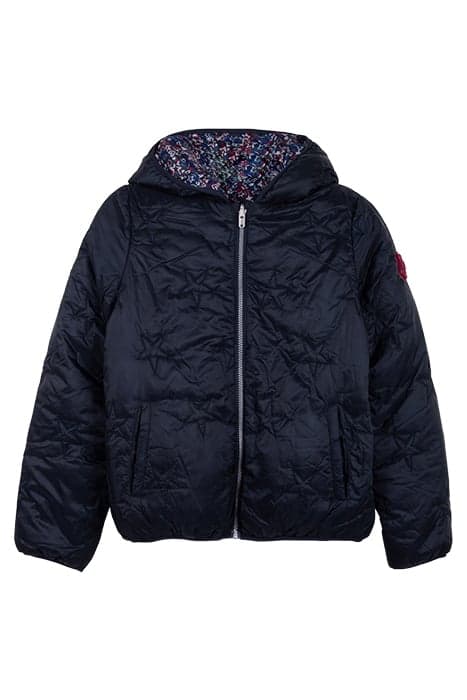 GIRLS' NAVY REVERSIBLE PRINTED/EMBROIDERED PADDED JACKET by IKKS