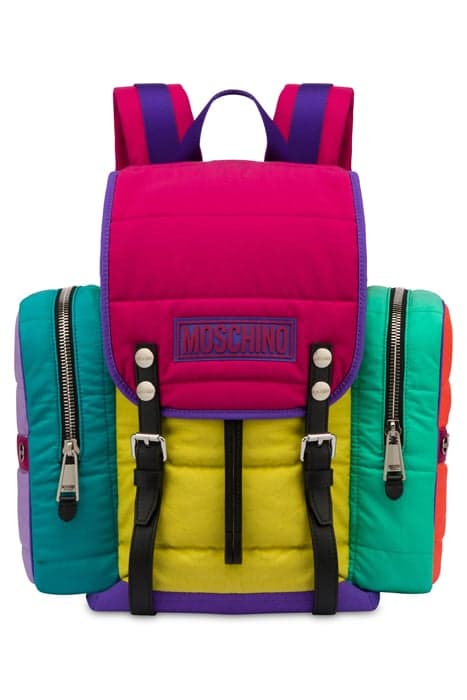 COLOR BLOCK PADDED NYLON BACKPACK MULTICOLOR by Moschino