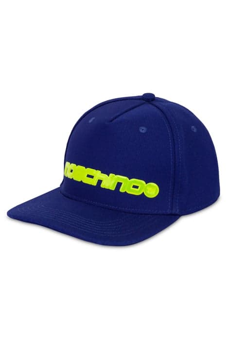 REFLECTIVE LOGO CANVAS HAT BLUE by Moschino