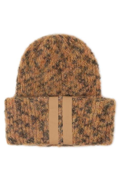 KNITTED BEANIE LEOPARD SADDLE BROWN by 10DAYS