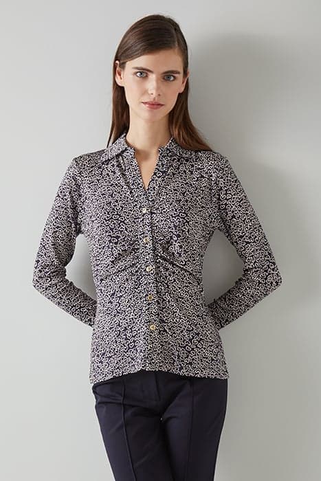 TJ MOLLY HEART PRINT TOP NAVY/IVORY by LK Bennett