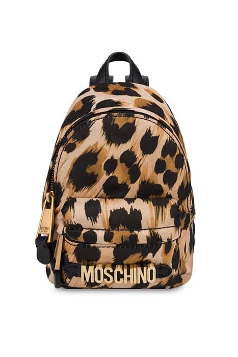 LEOPARD PRINT MINI BACKPACK BEIGE by Moschino