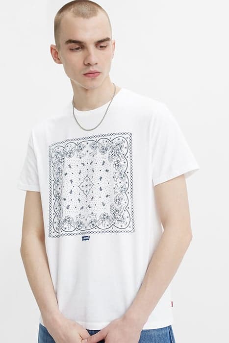 GRAPHIC CREWNECK TEE BANDANA BW WHITE G by Levi's