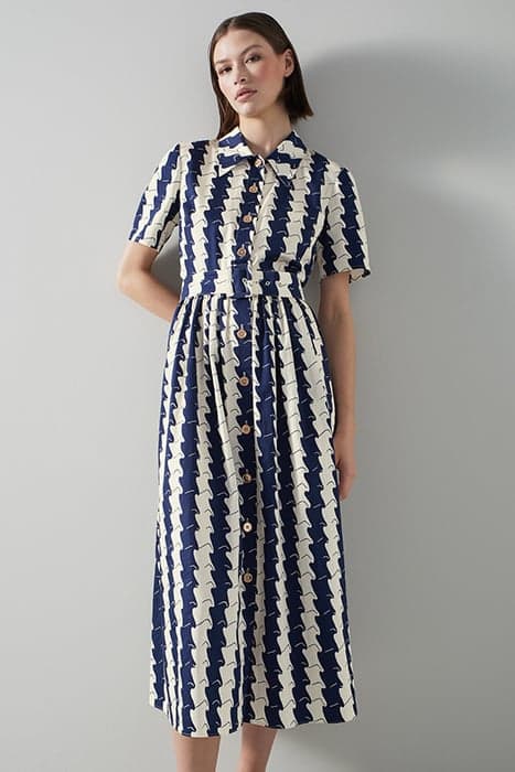 DR CALDER - WAVE STRIPE NAVY/CREAM by LK Bennett