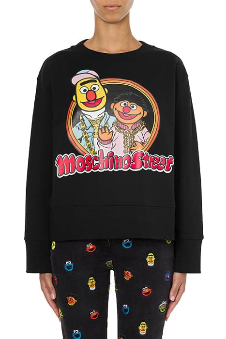 MOSCHINO SESAME STREET© COTTON SWEATSHIRT BLACK by Moschino