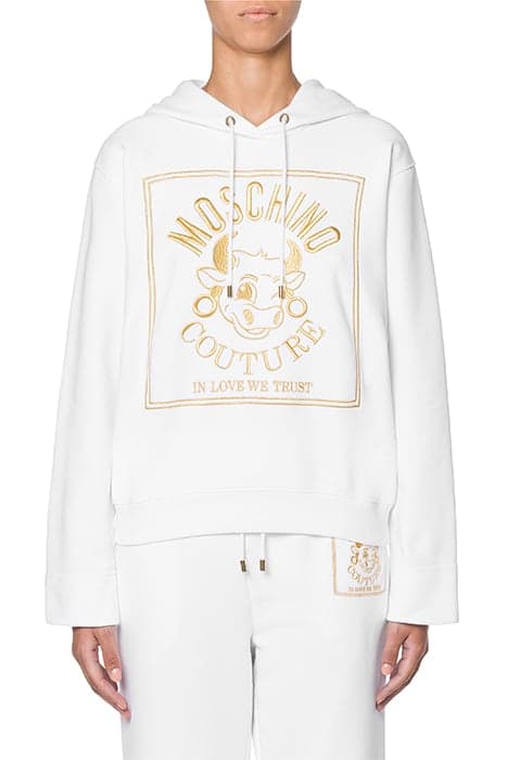 CHINESE NEW YEAR COTTON SWEATSHIRT WHITE by Moschino