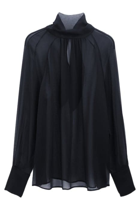 TRANSPARENT TIE NECK BLOUSE BLACK by Filippa K