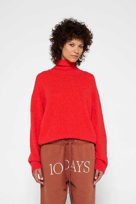 TURTLENECK SWEATER KNIT CORAL RED by 10DAYS