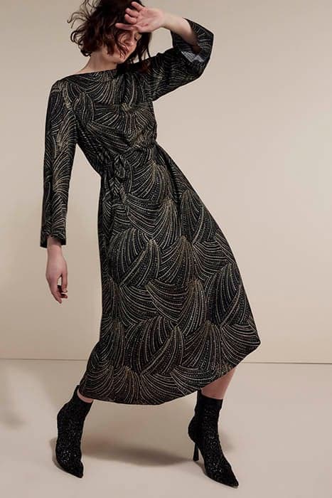 25YEARS: DRESS SEQUINS PRINT BLACK by Summum Woman