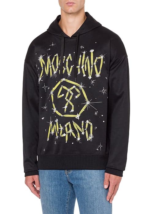 GALAXY LOGO HOODIE BLACK by Moschino