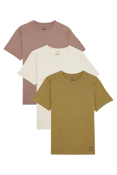 BASIC 3 PACK T-SHIRT DRIED HERB/ PUMICE STONE/ ANTLER by Lyle & Scott