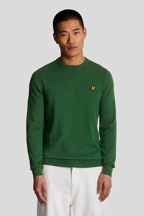 COTTON CREW NECK JUMPER ENGLISH GREEN by Lyle & Scott