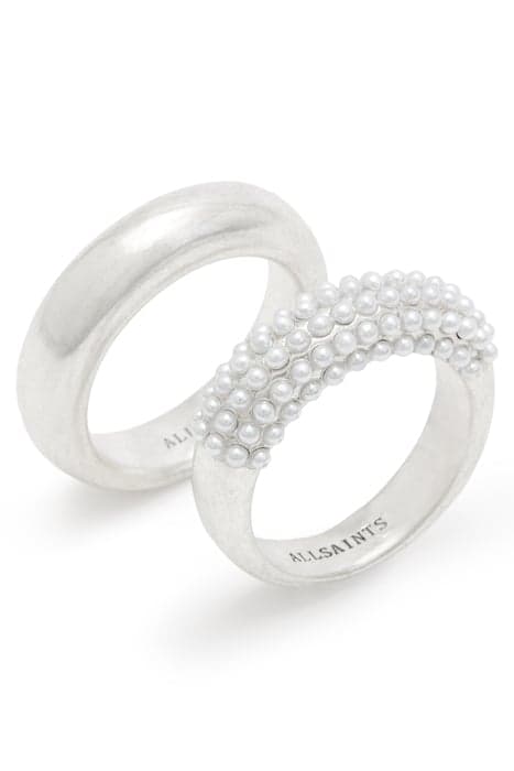 CYDNEY RING SET WARM SILVER/WHITE by AllSaints