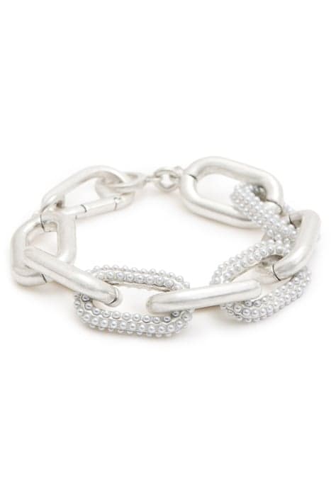 CYDNEY CHUNKY BRCLT WARM SILVER/WHITE by AllSaints