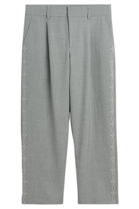 AIDAN EMBROIDED PANTS GREY EMROIDERED by Soulland