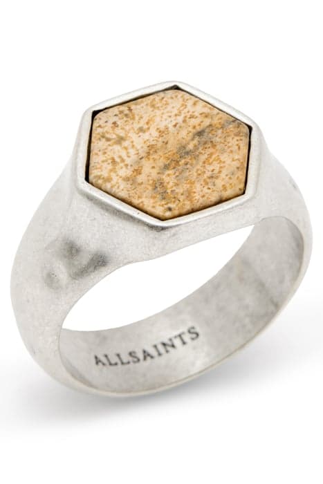 HELI HEX STONE RING WRM SLVER/LEOPARD by AllSaints