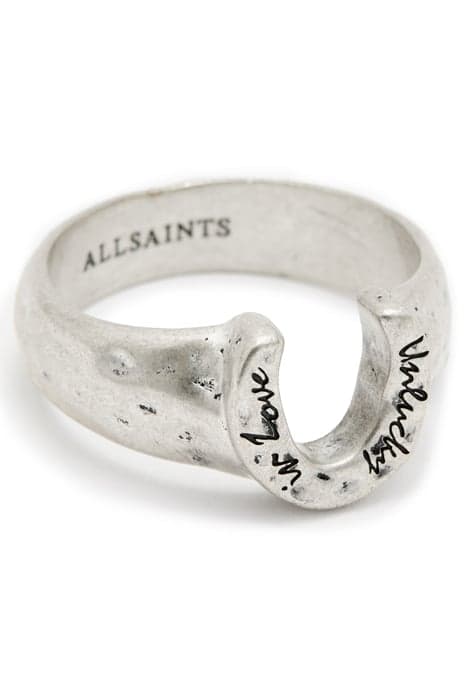 HORSESHOE RING WARM SILVER by AllSaints