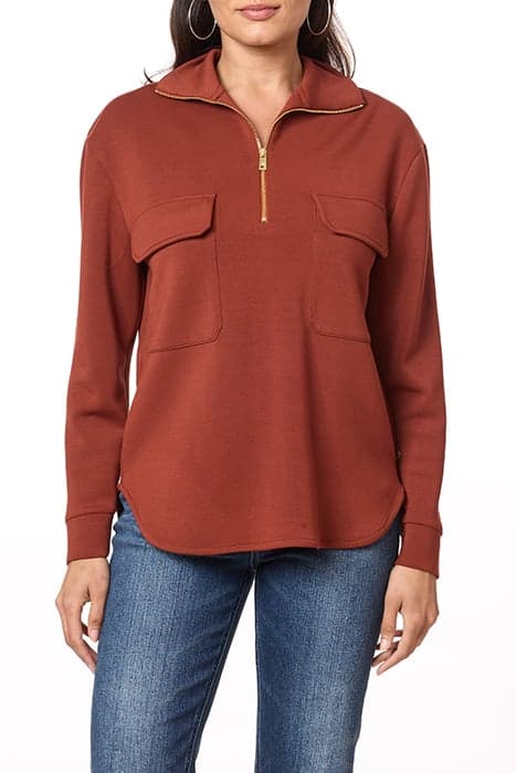 PATCH PKT ZIP FRONT MOCK NECK ARABIAN SPICE by Scotch & Soda