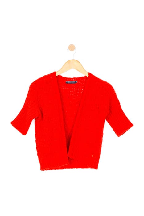 FANCY COMF V-NECK CARD 3/4 SL RED by River Woods