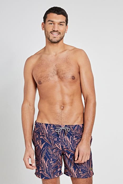 MEN SWIMSHORT SCRATCHED LEAVES NEON ORANGE by Shiwi