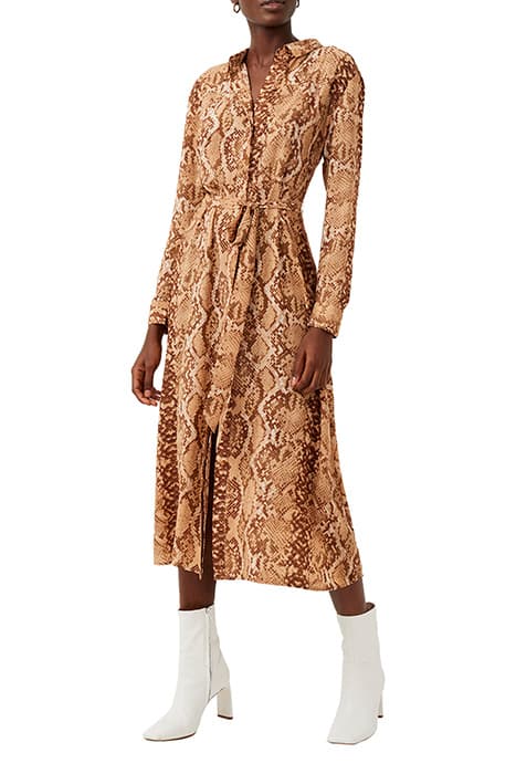 ESO SNAKE PRINT SHIRT DRESS NUDE MULTI by French Connection