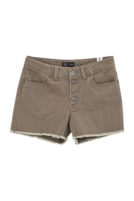 Short en jean kaki taille haute boutonnée fille by IKKS