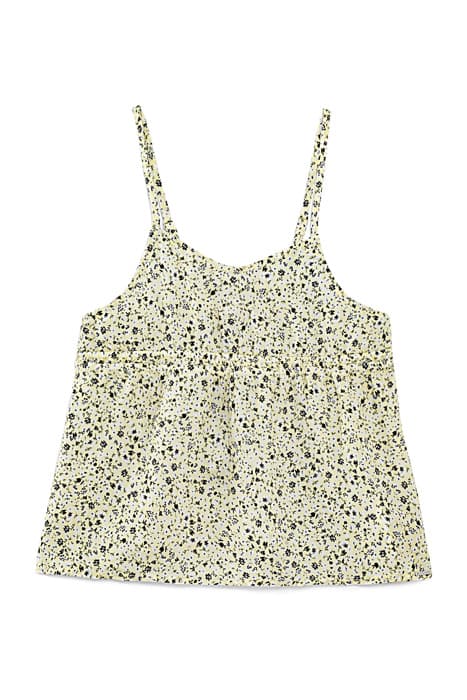 Top jaune pastel à bretelles imprimé floral fille by IKKS