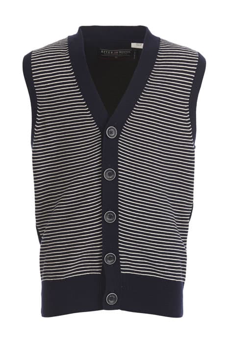 SLIM FIT SLEEVELESS CARDIGAN BLUE by River Woods