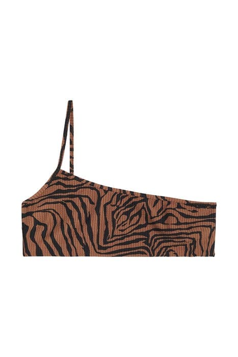 S AALIYAH ONE SHOULDER TOP TORTOISE SHELL by Catwalk Junkie