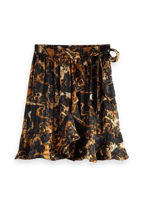 PRINTED WRAP-OVER RECYCLED POLYESTER MINI SKIRT COMBO A by Scotch & Soda