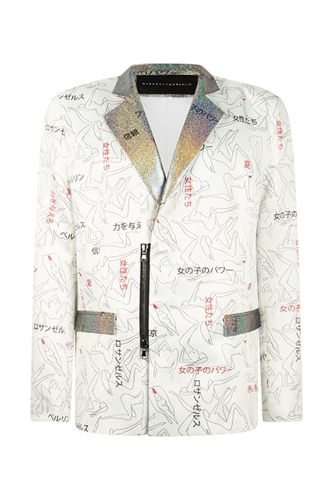 MEN'S FITTED LADIES PRINT BLAZER LADIES WITH FONT PRINT by Marcell von Berlin