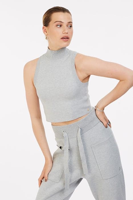 LEILANI TOP LIGHT GREY MELANGE by JOSH V