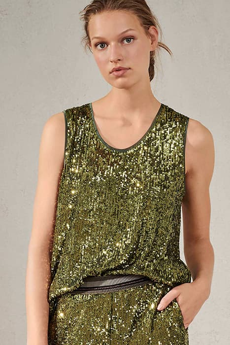 SEQUINNED CAMISOLE TOP MULTI by Luisa Cerano