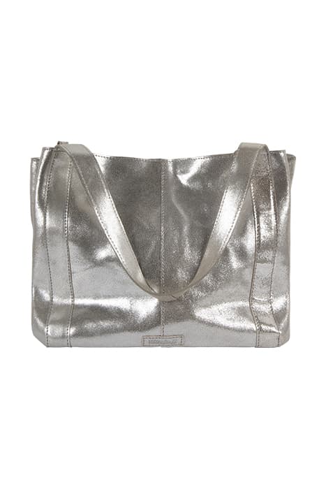 HANNAH LEATHER TOTE SILVER TONE METALLIC by White Stuff