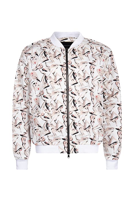 MEN'S MVB OVERSIZED BOMBER JACKET PRINT / WHITE by Marcell von Berlin