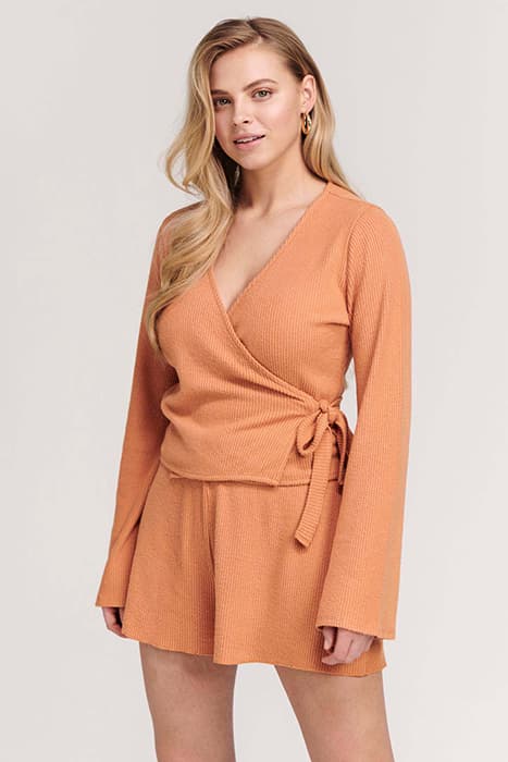 LADIES CORSICA WRAP TOP SOFT CARAMEL by Shiwi