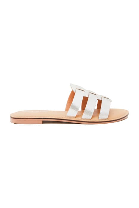 CUT OUT LEATHER SLIDER SLV TN MET by White Stuff