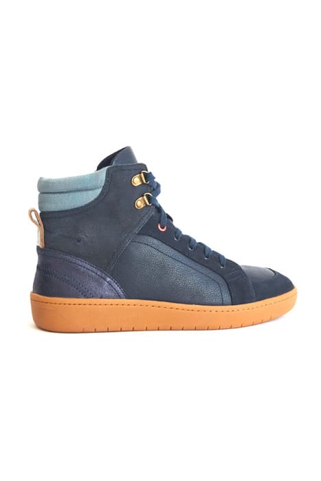 LEATHER AND SUEDE HIGH TOP T NAVY MULTI by White Stuff