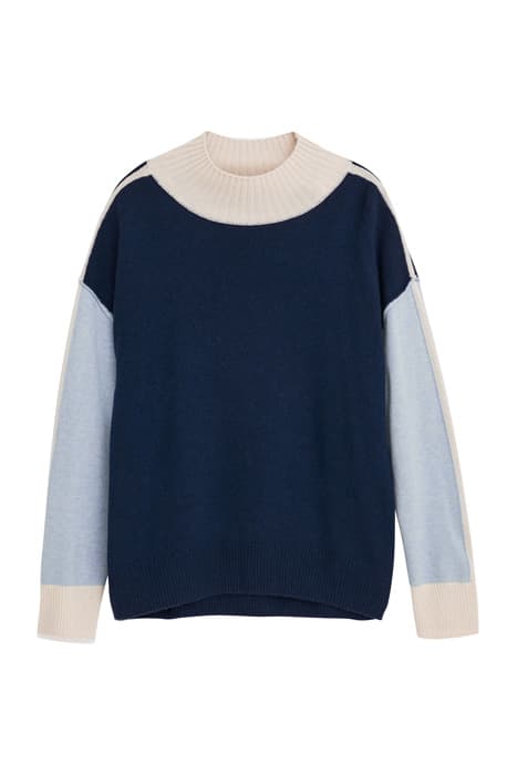 BERNIE HIGH NECK JUMPER NAVY MULTI by White Stuff