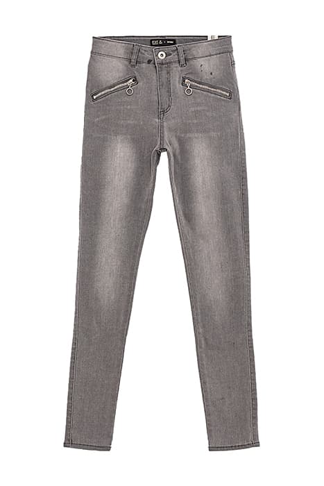 Jean skinny gris anthracite à poches zippées fille by IKKS