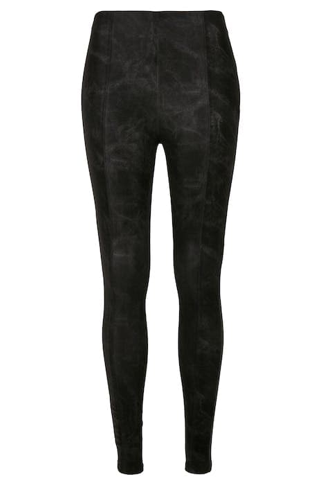 LADIES WASHED FAUX LEATHER PANTS BLACK by Urban Classics