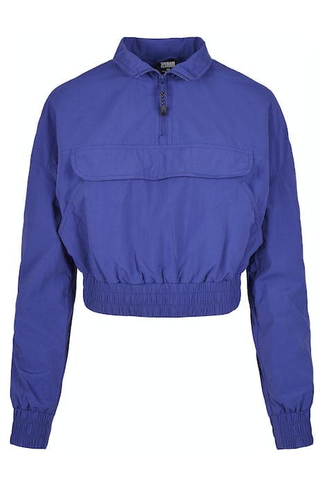 LADIES CROPPED CRINKLE NYLON PULL OVER JACKET BLUEPURPLE by Urban Classics