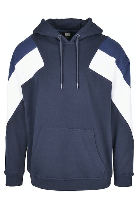 OVERSIZE 3-TONE HOODY MIDNIGHTNAVY/WHITE/DARKBLUE by Urban Classics