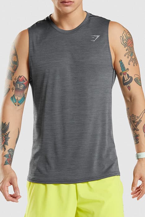 GYMSHARK SPEED TANK - BLACK/CHARCOAL MARL by Gymshark